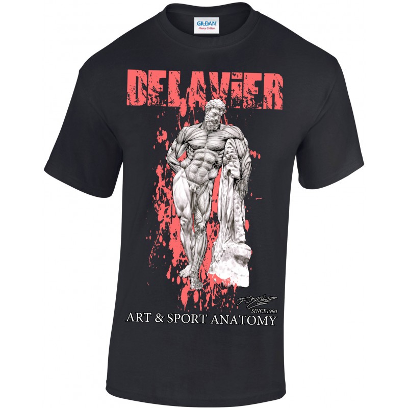 Delavier - Teeshirt homme - Hercule Farnèse - Noir